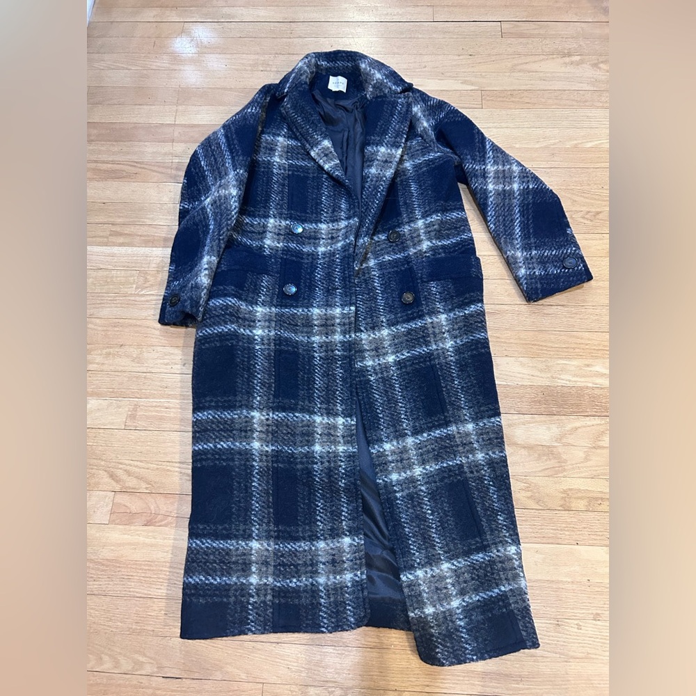 Sezane VIKTOR COAT, Size 36, Blue Checked - Picture 5 of 6